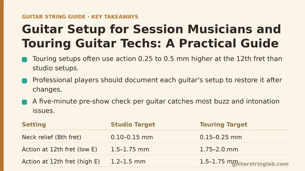 Guitar Setup for Session Musicians and Touring Guitar Techs: A Practical Guide