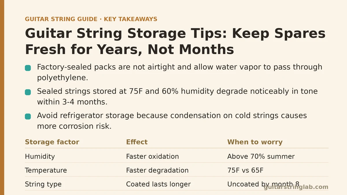 Guitar String Storage Tips: Keep Spares Fresh for Years, Not Months
