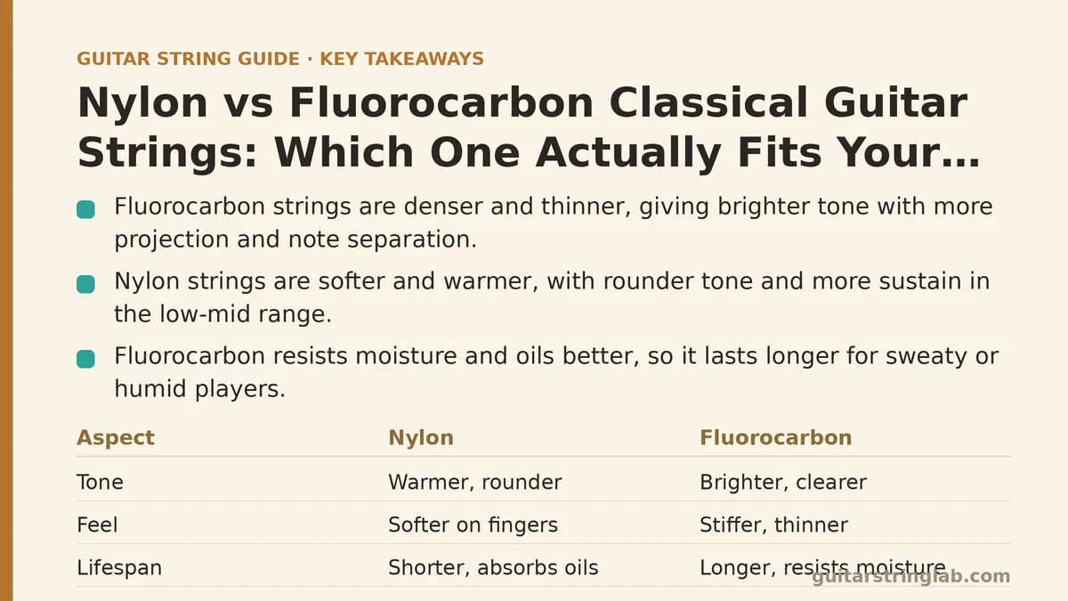Nylon vs Fluorocarbon Classical Guitar Strings: Which One Actually Fits Your Playing