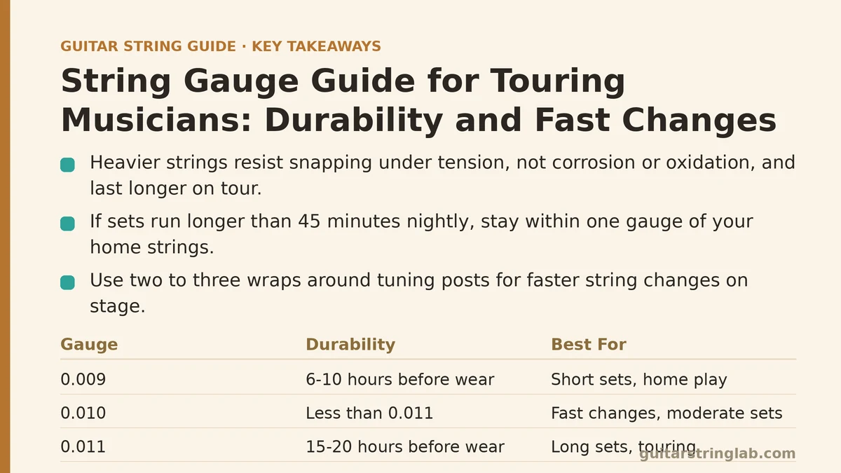 String Gauge Guide for Touring Musicians: Durability and Fast Changes