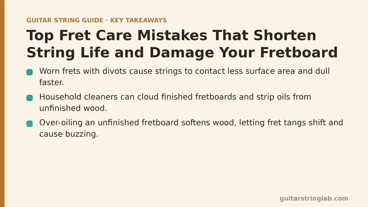Top Fret Care Mistakes That Shorten String Life and Damage Your Fretboard